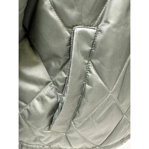 Orvis Quilted Outdoor Bomber Jacket Snaps Bungee Hem Mens Size L Green-Excellent - Picture 4 of 13